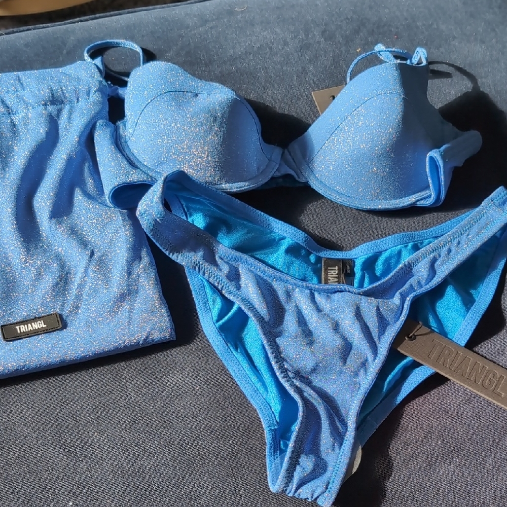 TRIANGL Sparkle Blue Bikini Set